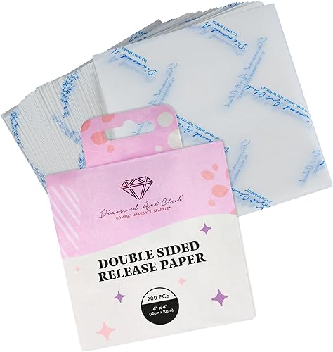 DIAMOND ART CLUB Paquete de 200 piezas de papel de liberación de pintura de diamante de doble cara, papel de pintura multiuso, reemplazo de cubierta DIAMOND ART CLUB Paquete de 200 piezas de papel de liberación de pintura de diamante de doble cara, papel de pintura multiuso, reemplazo de cubierta