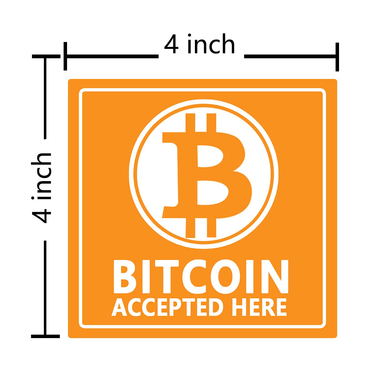 Top label Placa de adesivos Bitcoin Aceito Aqui, etiqueta autoadesiva de 10  cm para loja, negócios, 10 peças/pacote | Amazon.com.br
