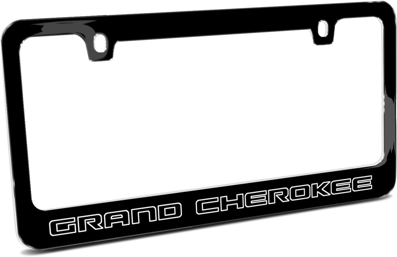 iPick Image Made for Jeep Grand Cherokee Outline Black Metal License Plate Frame