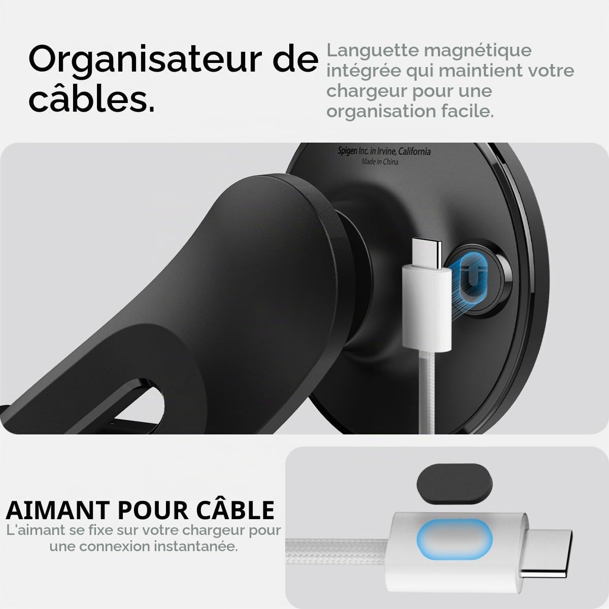 Spigen Tesla Support Téléphone Voiture [Fixation sans Adhésif]
