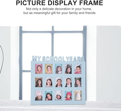 Miniatura 5 de Kisangel Marco de fotos para años escolares, marco de fotos de 1 a 15 años para grabación de crecimiento, marco de fotos de recuerdo de la escuela