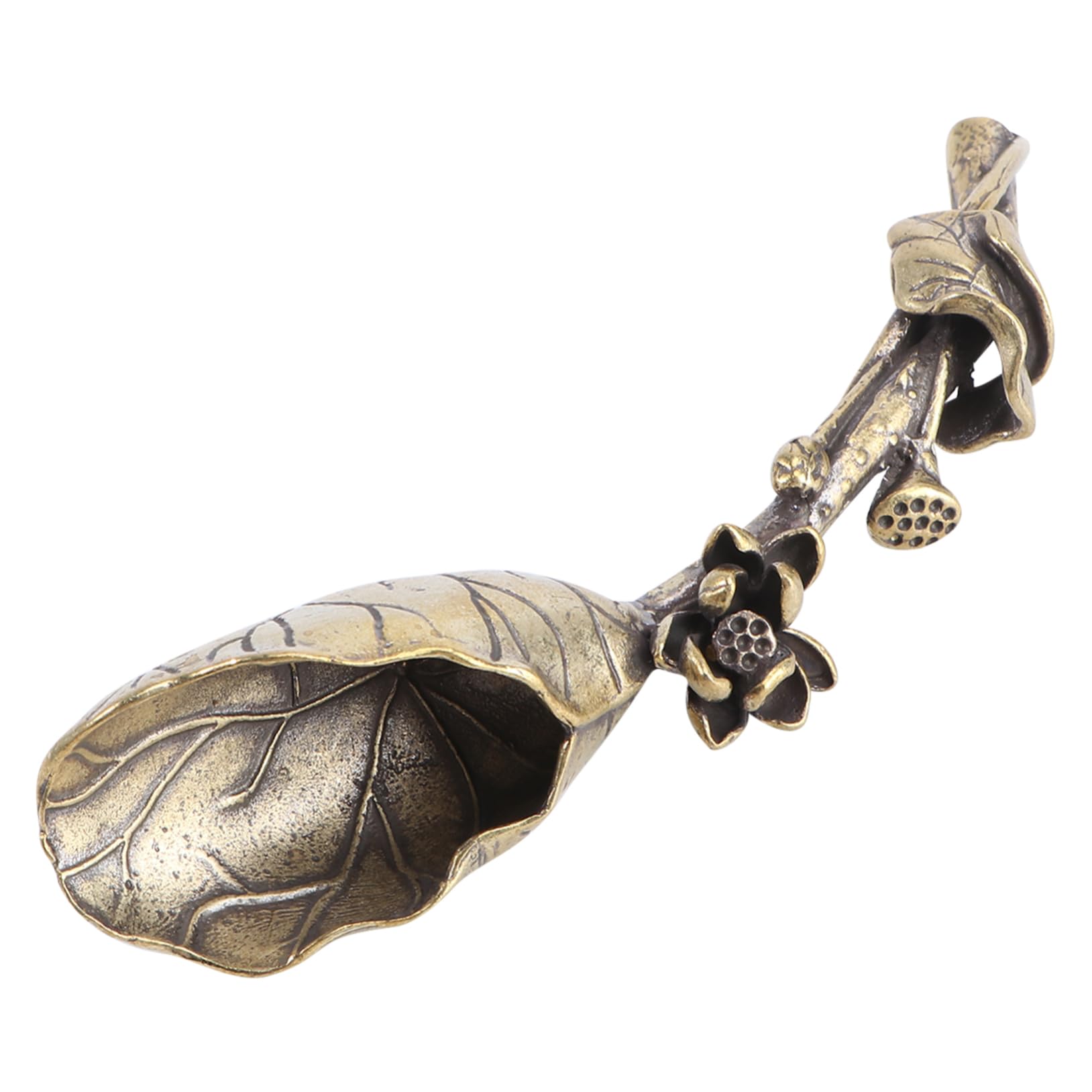 PRETYZOOM Copper Tea Spoon Scoop Elegant Lotus Design Tea Accessories Creative Present Choice