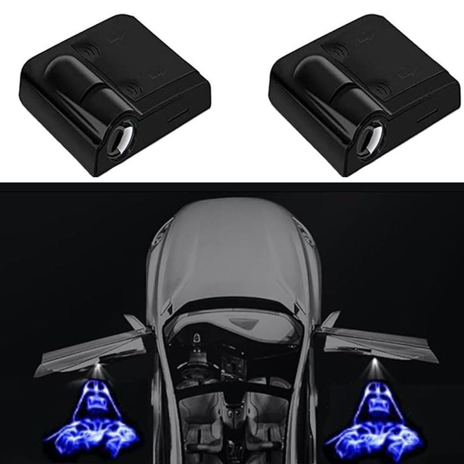 yufana 2 Stücke Autotür Willkommenslicht, Auto tür LED Logo Projektor Licht, LED Türprojektoren, Welcome Light (Schwarz298)
