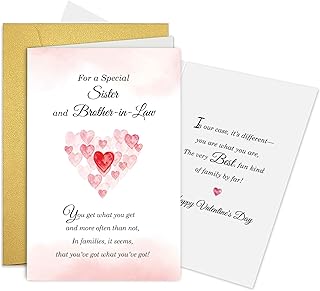 Sweet Sister and Brother-in-law Valentines Card, Happy Valentine's Day Card Gift for Sister and