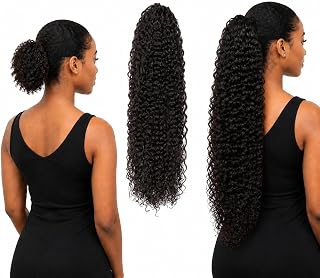 Water Wave Drawstring Ponytail Extension Dark Brown