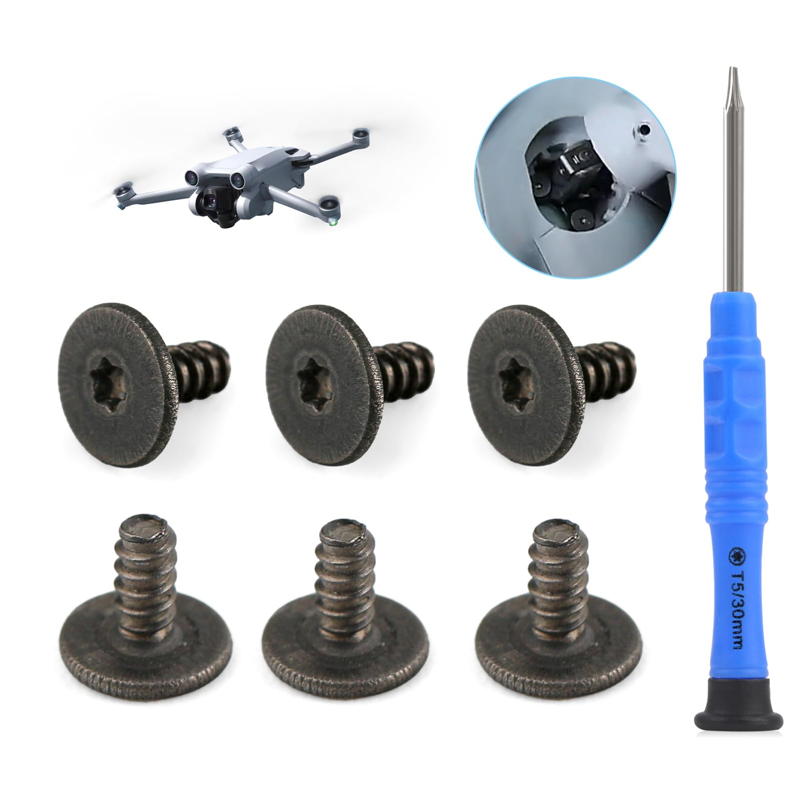 RongZy Front Arm Shaft Screws for DJI Mini 3/Mini 3 Pro Front Arm Axis Screw for DJI Mini 4 Pro Front Arm Hinges Arm Shaft Screw Replacement Drone Accessories with Screwdrivers