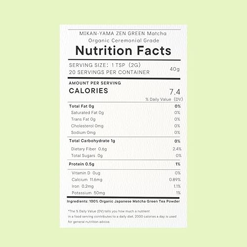Miniatura 2 de MIKAN-YAMA Zen GREEN Polvo de matcha orgánico, 100% auténtico grado ceremonial japonés, origen único de Shizuoka Japón, 1.41 oz (1.41 onzas) -