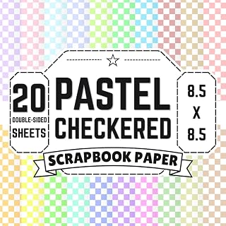 Pastel Checkered Scrapbook Paper: 8.5" x 8.5" 20 Double-Sided Sheet 20 Designs Decorative Craft Paper with Classic Checkerboard Grids in Soft ... Journals, Card Making, Decoupage & Collage