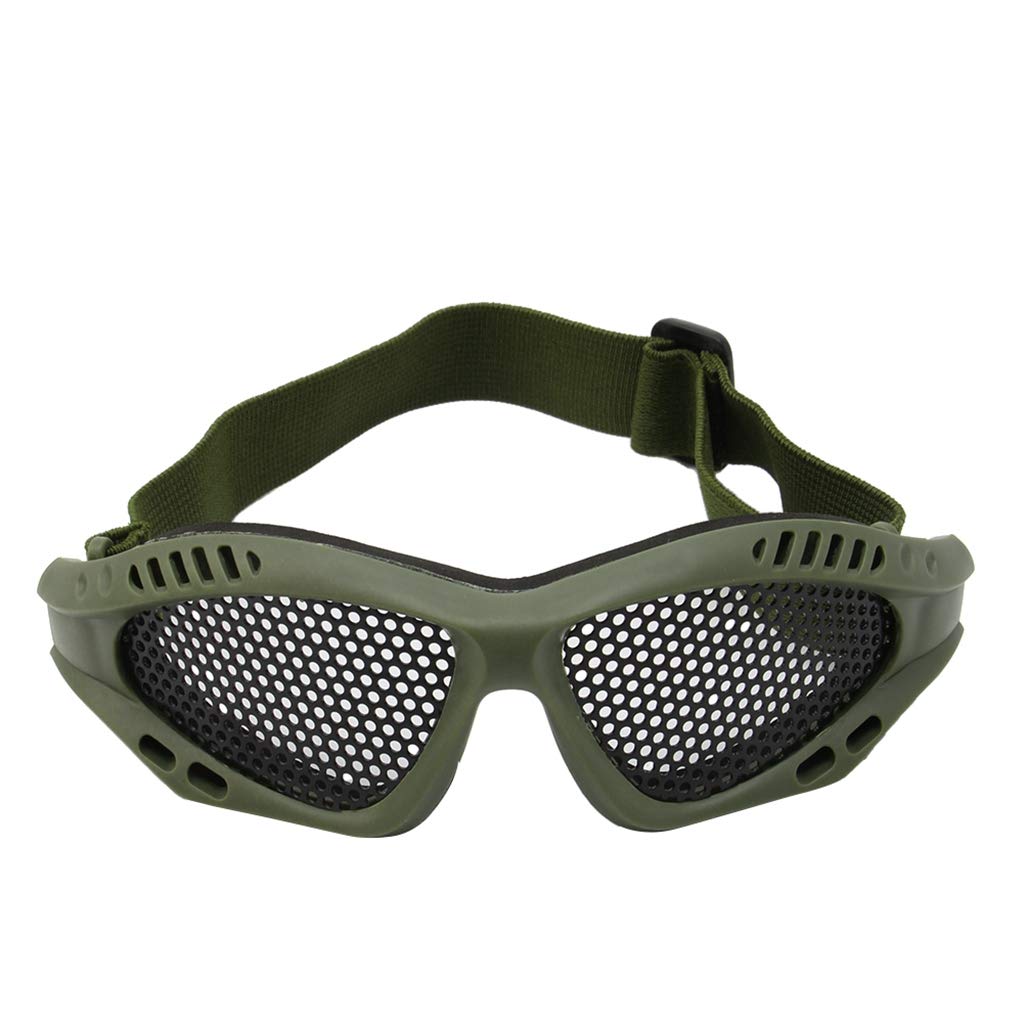 Lergo - Occhiali tattici per moto, Airsoft, protezione degli occhi, anti appannamento, in metallo