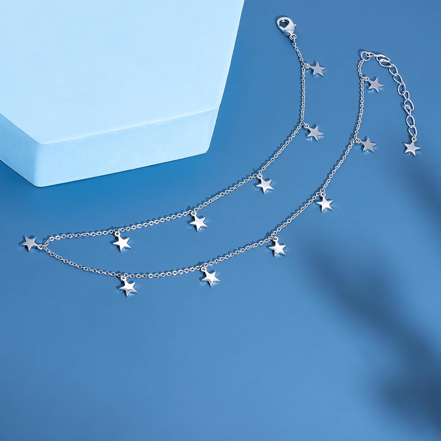 Star Necklace for Women White Gold 14K Gold Plated Layered Star Choker Necklace for Women Thanksgiving Christmas Jewelry Gifts - Image 3