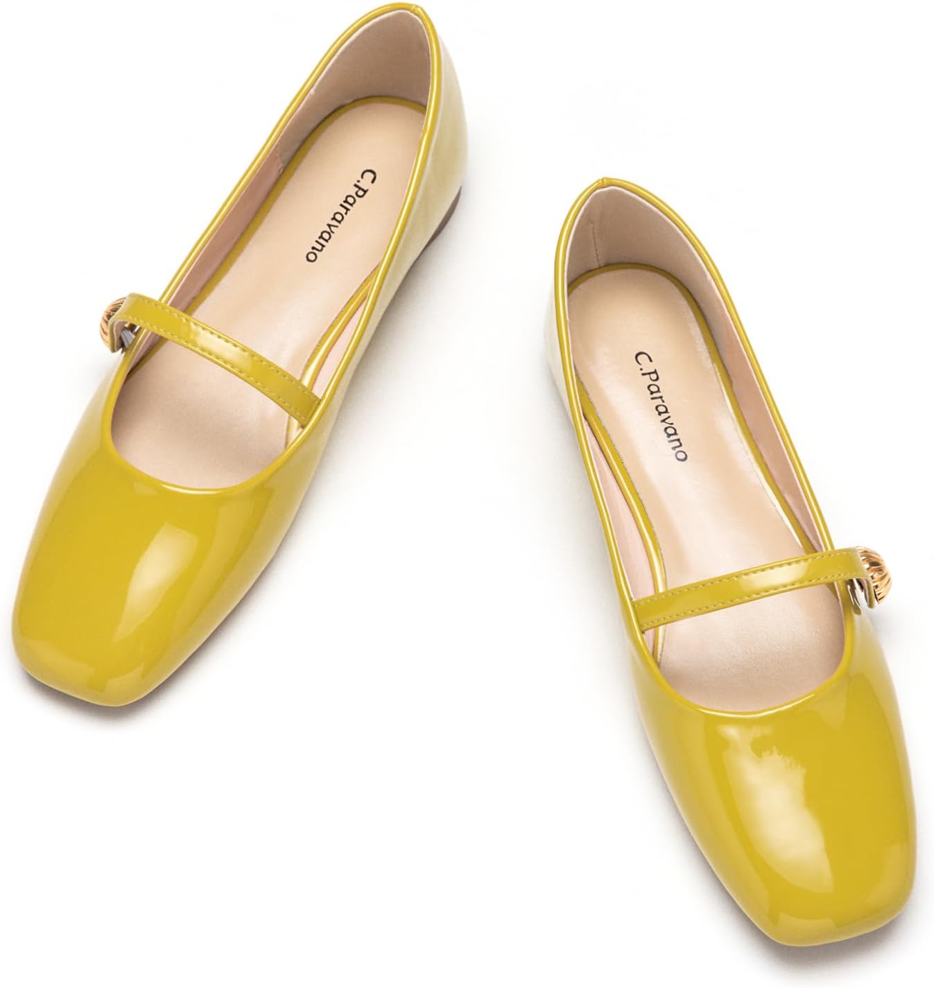 C.PARAVANOMary Jane Shoes for Women | Women Flats | Womens Square Toe Flats | Leather Mary Jane