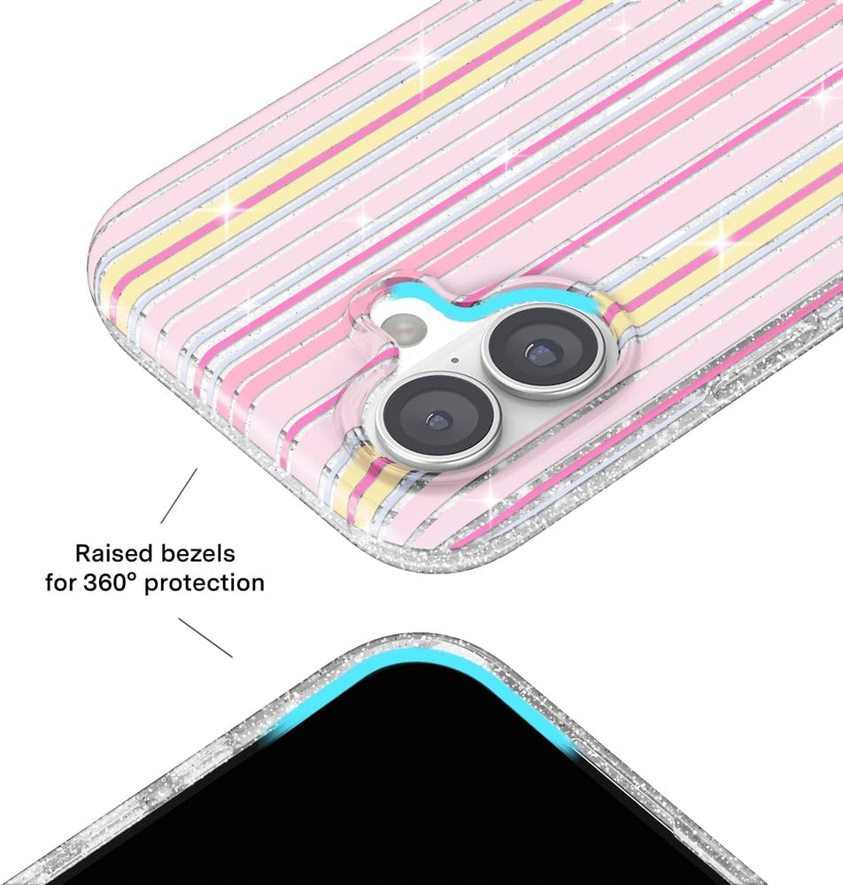  for iPhone 17 Case | Sunkissed Stripes Glitter thumbnail