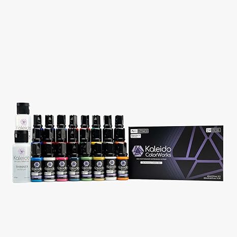 Gaahleri Kaleido Primaire 12-Kleurenset – Acryl Airbrush Verfkit op Waterbasis voor Schaalmodellen, Gundam, Mecha, Auto's & Miniaturen – Voorverdund, Hoogglans, Sneldrogend, met Verdunner & Reiniger