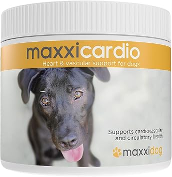 maxxicardio Heart & Circulation Supplement for Dogs   Taurine, L Carnitine, Hawthorn & Ginkgo   Cardiovascular Support for Energy, Stamina & Healthy Heart Function   Natural Powder   150g