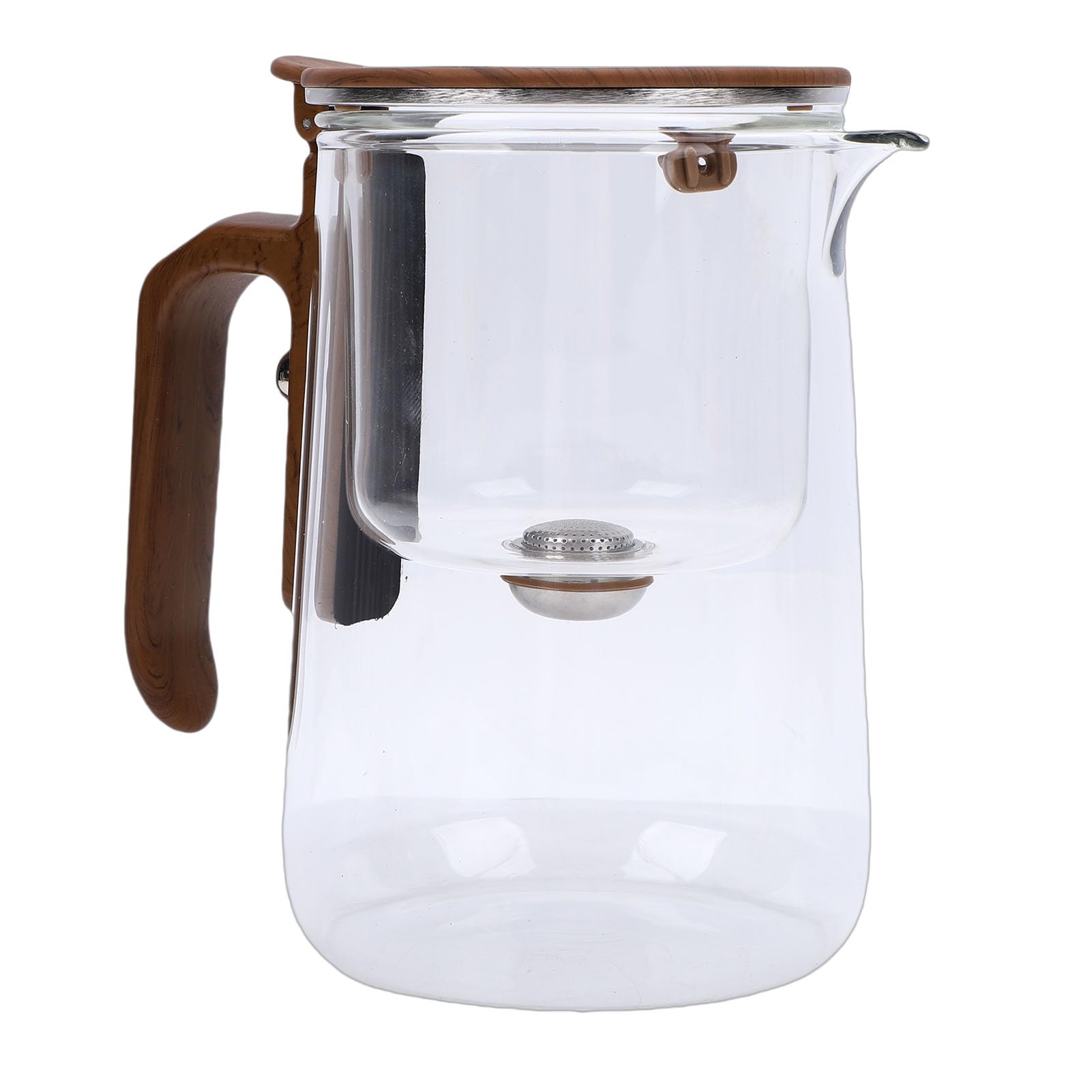 TOPINCN Tetera in Vetro Borosilicato con Infusore in Acciaio Inox e Coperchio Sicuro per Amanti del tè, 30oz Impugnatura Ergonomica Infusione con un Pulsante (600 ml)