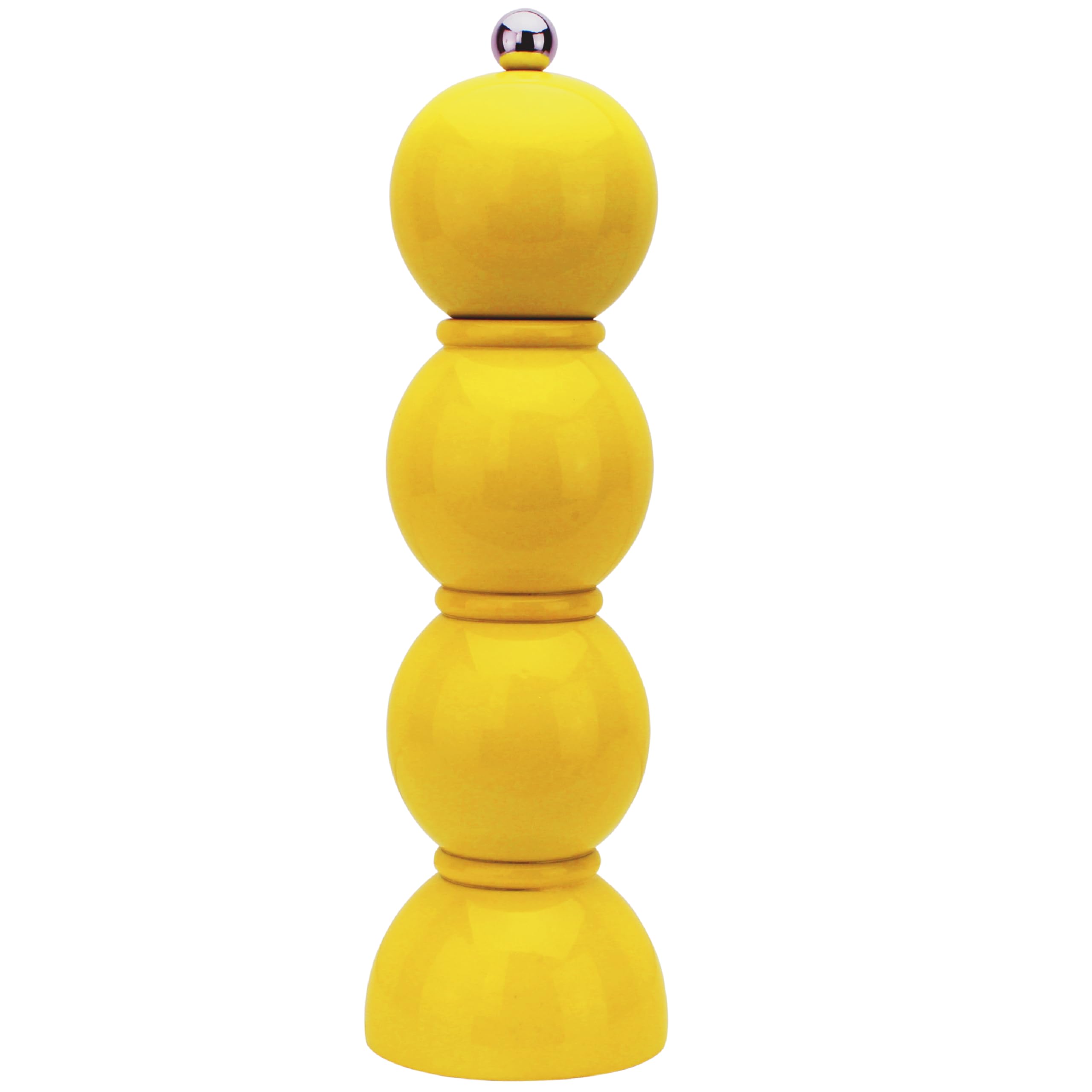 Addison Ross Bobbin Salt or Pepper Mill – Easy Twist Ceramic Grinder – Sustainable Rubber Wood – Modern Design – Ideal Wedding Gifts or Housewarming Gift – Kitchen Accessories – Yellow – 24cm — image 1