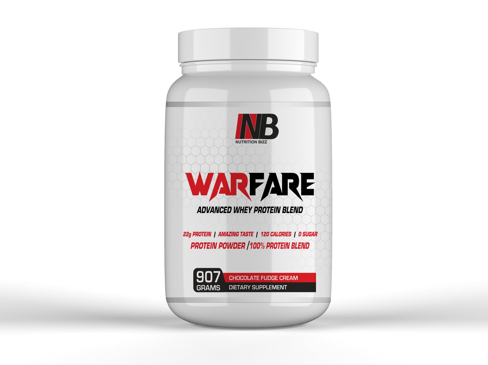 NutritionBizz Warfare Suplemento Proteico Whey Blend 22 g de proteína por porção, 908 g