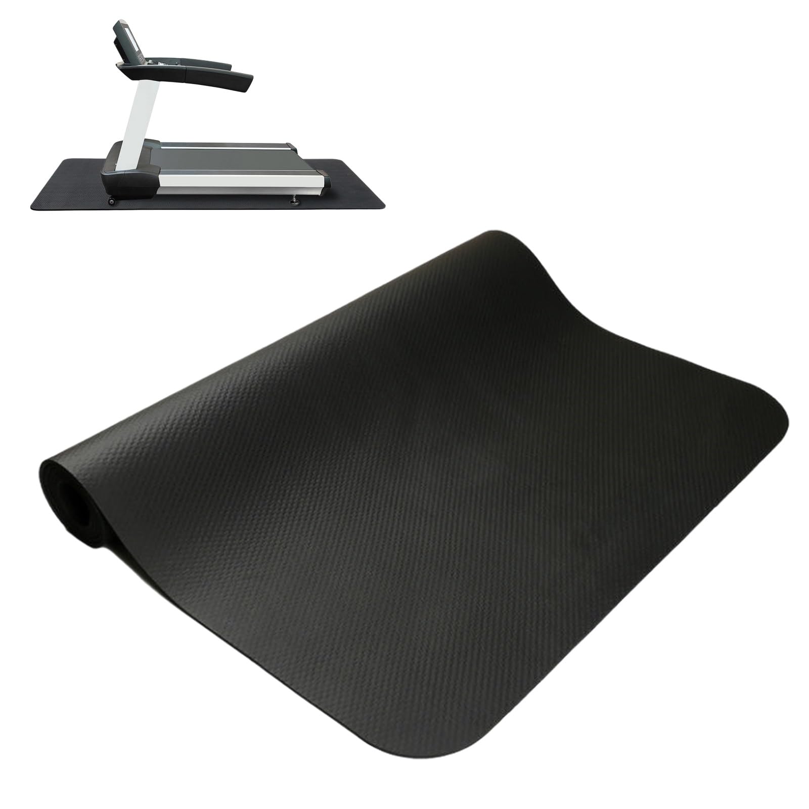 HJXGQJM Tappetini Attrezzi Fitness，Tappetino per Tapis Roulant in Gomma NBR，Tappetino Antiscivolo Antiurto Protezione del Pavimento Tappetino per Tapis Roulant, Ciclette, Rowers(150x75cm)