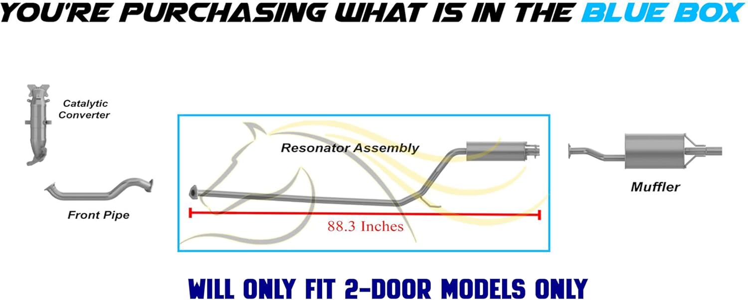 Exhaust Resonator Pipe Compatible for 2006-2011 Honda Civic 1.8L | Stainless Steel | Northeastern Exhaust | Free Gaskets, Clamp, Hangers and Bolt Kit Included | Automotive Replacement Part