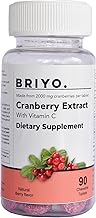 Briyo Cranberry Vitamin C Chewable Tablets (Equivalent To 2000 mg Fruit), 200 mg Cranberry Extract, supports Urinary Tract Health & Immune Health, Natural Berry Flavor 90 Tablets