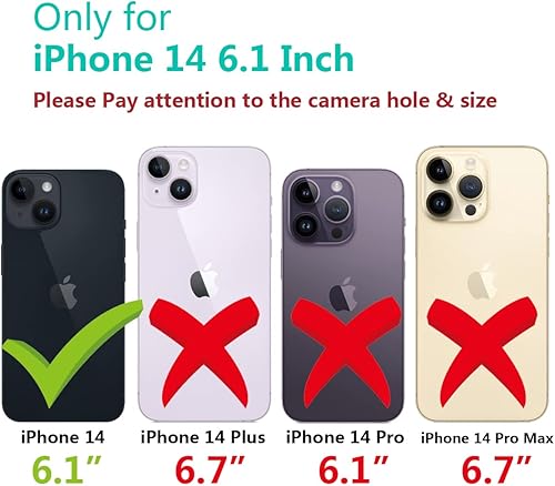 Miniatura 2 de Threehundred Funda magnética transparente para iPhone 14 con protector de lente de cámara, protección completa MagSafe de silicona galvanizada a