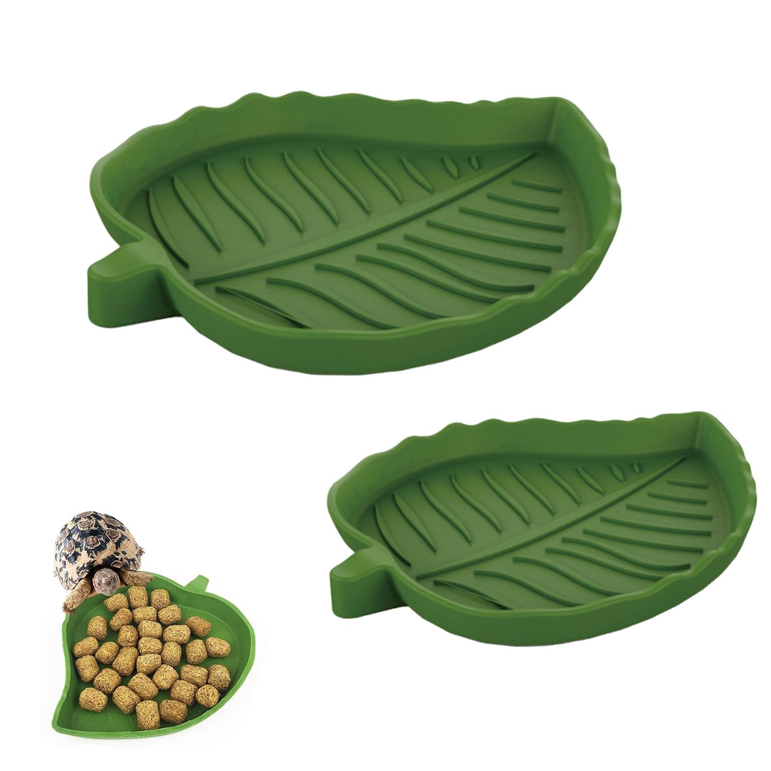 2 Pièces Assiette de Bol d'eau de Nourriture, Bol Alimentaire Reptiles, Bol à Boire pour Maison de Tortue, Assiette de Nourriture de Tortue, pour Boire et Manger des Animaux de Compagnie