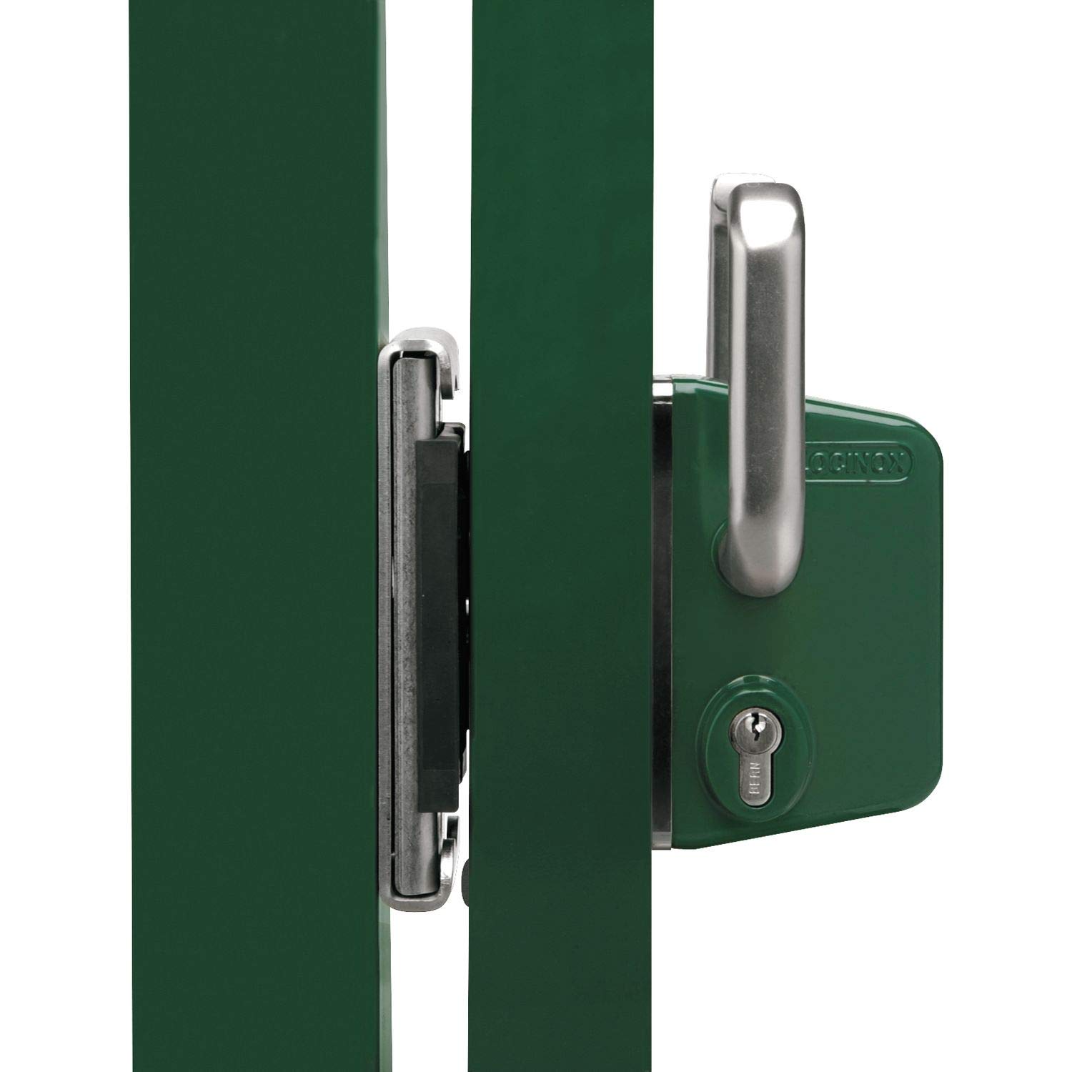 LOCINOX LSKZ4040U2LZILVVSZS Schiebetorschloss LSKZ4040U2L, für 40 mm Vierkantrohr, Aluminium silberfärbig, Silber