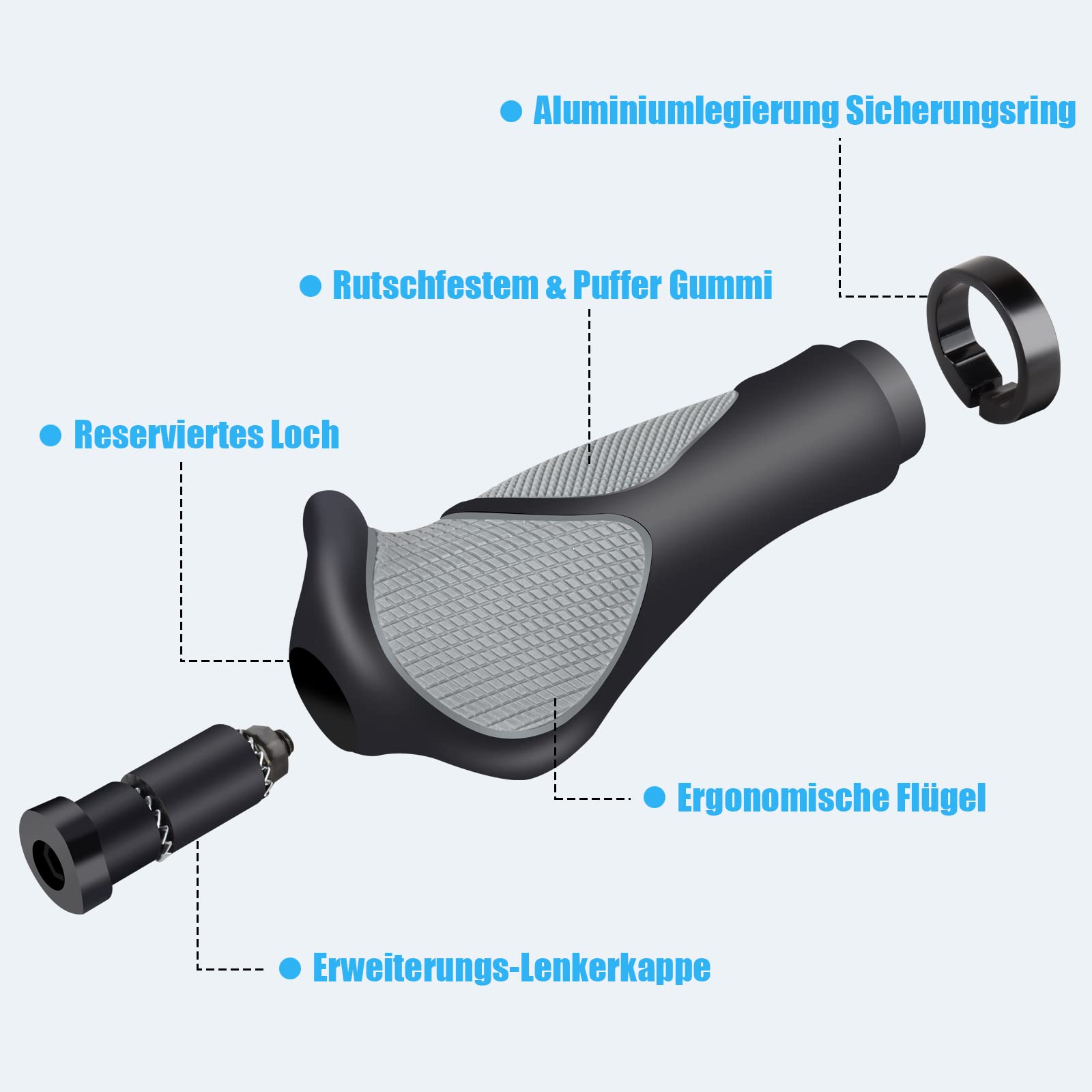 Fahrradgriffe Von JooFn – Ergonomisch, Rutschfest, 130mm & 90mm, Für Mountainbike, BMX, Cityrad.