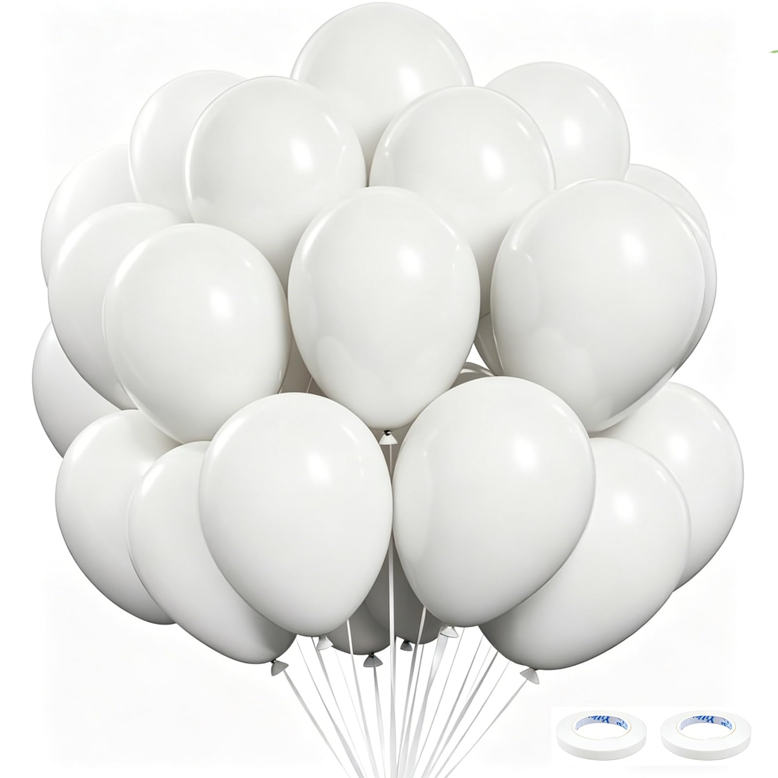 122Pcs White Balloon Set,10 Inch Matte White Balloons Bouquet with White Balloon Arch Kit for Birthday Party Decoration, Boho Wedding,Christening,Baby Shower,Cloud Theme Party Supplies