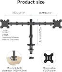 Support de bureau pour moniteur LCD à double LED Suptek, robuste et entièrement réglable pour 2 écrans jusqu'à 27 po (MD9442)