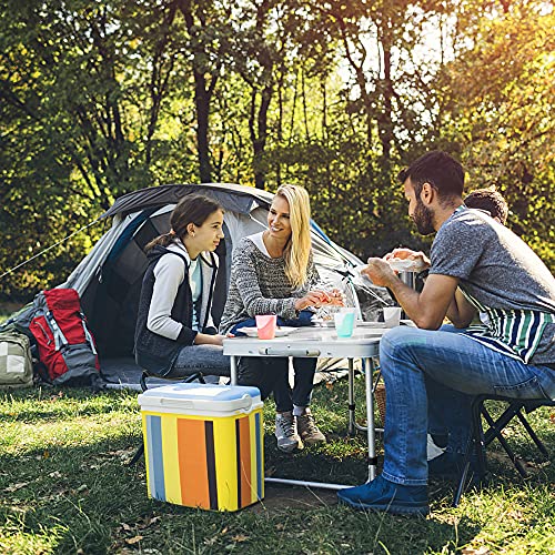 AHB Folding Camping Picnic Table with Storage Organizer, Portable Foldable Aluminum Lightweight Adjustable Camp Table for Outdoor, Camping - Thumbnail 2
