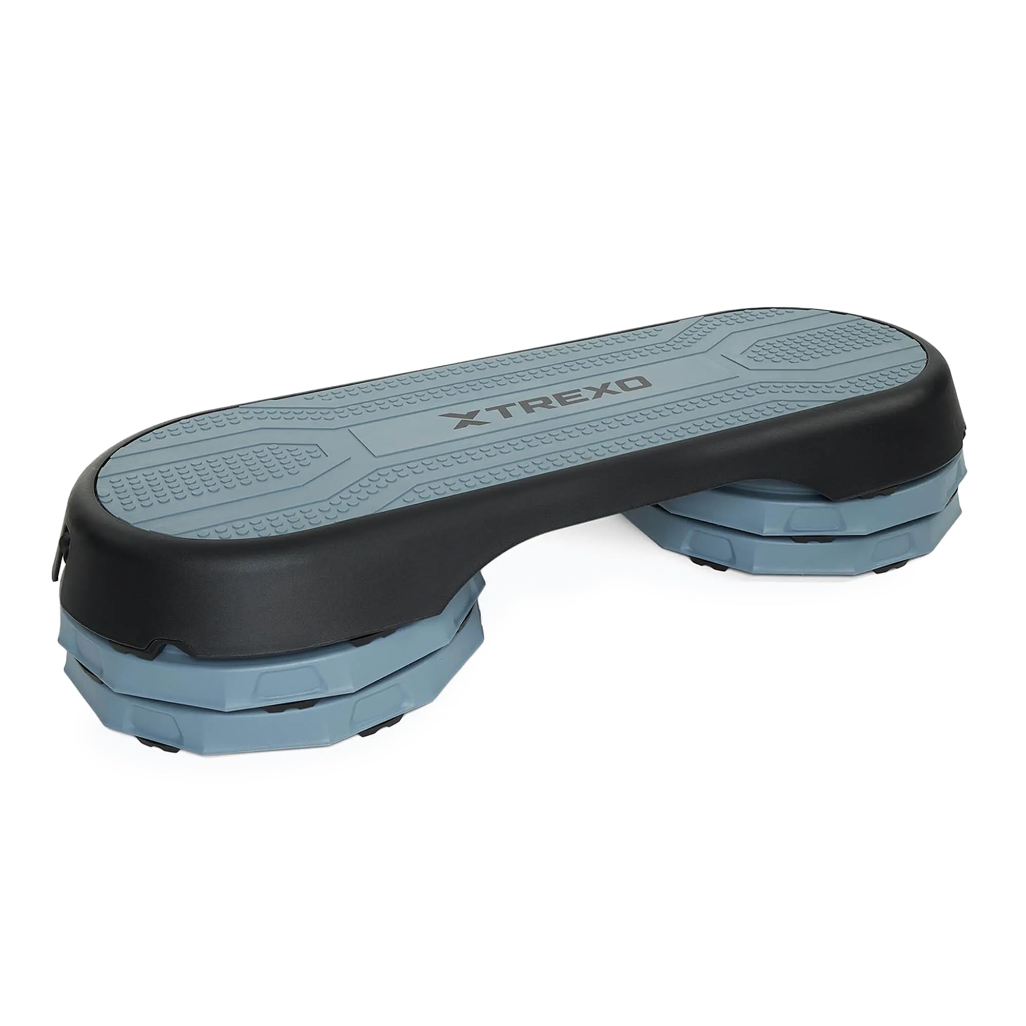 TREXO Aerobic Step 107 x 42 cm per Esercizi Cardio e Allenamento Fitness Altezza Regolabile 10-15-20 cm Resistente in Polipropilene e TPR Step da Aerobica di Alta Qualità fino a 250 kg Grigio|Rosa