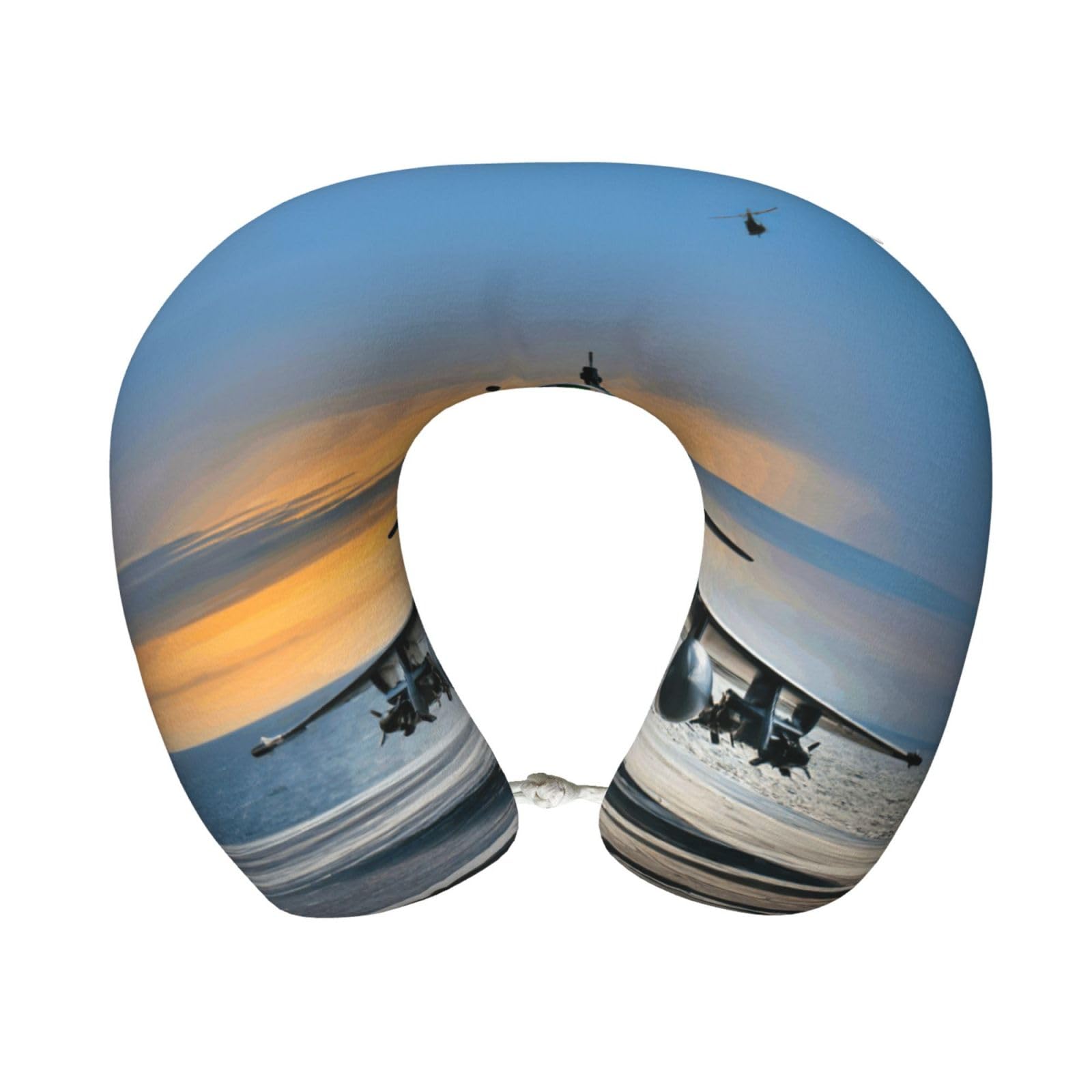 ASFgda U-Shape Memory Foam Airplane Print Travel Pillow,Neck Support,Washable Cover For Airplane Car Home Office