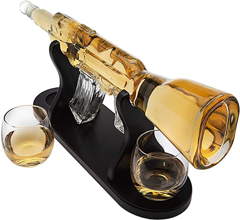 Amazon｜AK-47ウイスキーデカンターとウイスキーグラス2個セット-酒 
