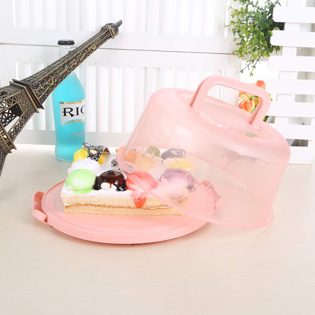 Bvwze Cake Carrier with Lid, Cake Holder Cupcake Container for 12 Cupcakes 2 in 1 Portable Dessert Container for Pie Muffin Cobbler (Red