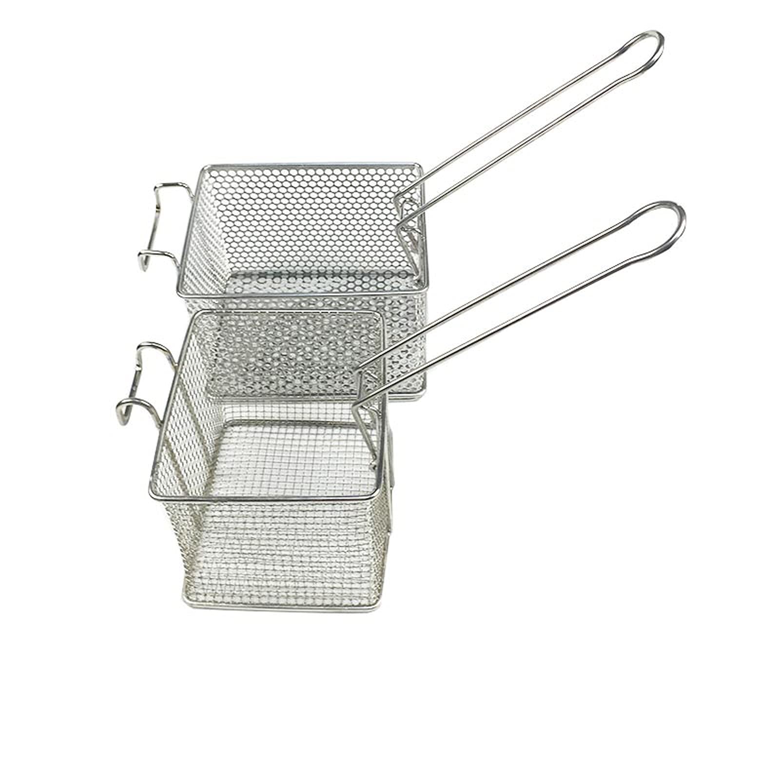Cesta de Patatas Fritas Colador de acero inoxidable Strainer Cesta de escurridor El tamiz de freír for las papas fritas se puede usar for frutas de pasta y verduras. Cestas para Freír con Asa(Size:L)