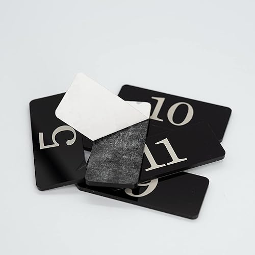 Miniatura 6 de StayMax Número de tabla de número de habitación con adhesivo numerado para casillero rectangular de plástico (1-25, negro)