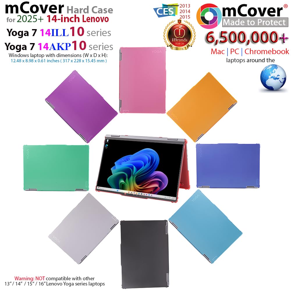 mCover Custodia compatibile solo per Lenovo Yoga 7 2-in-1 14ILL10 2025 ~ 2026 14AKP10 Series Windows Notebook Computer (non compatibile con altri modelli) (Aqua)