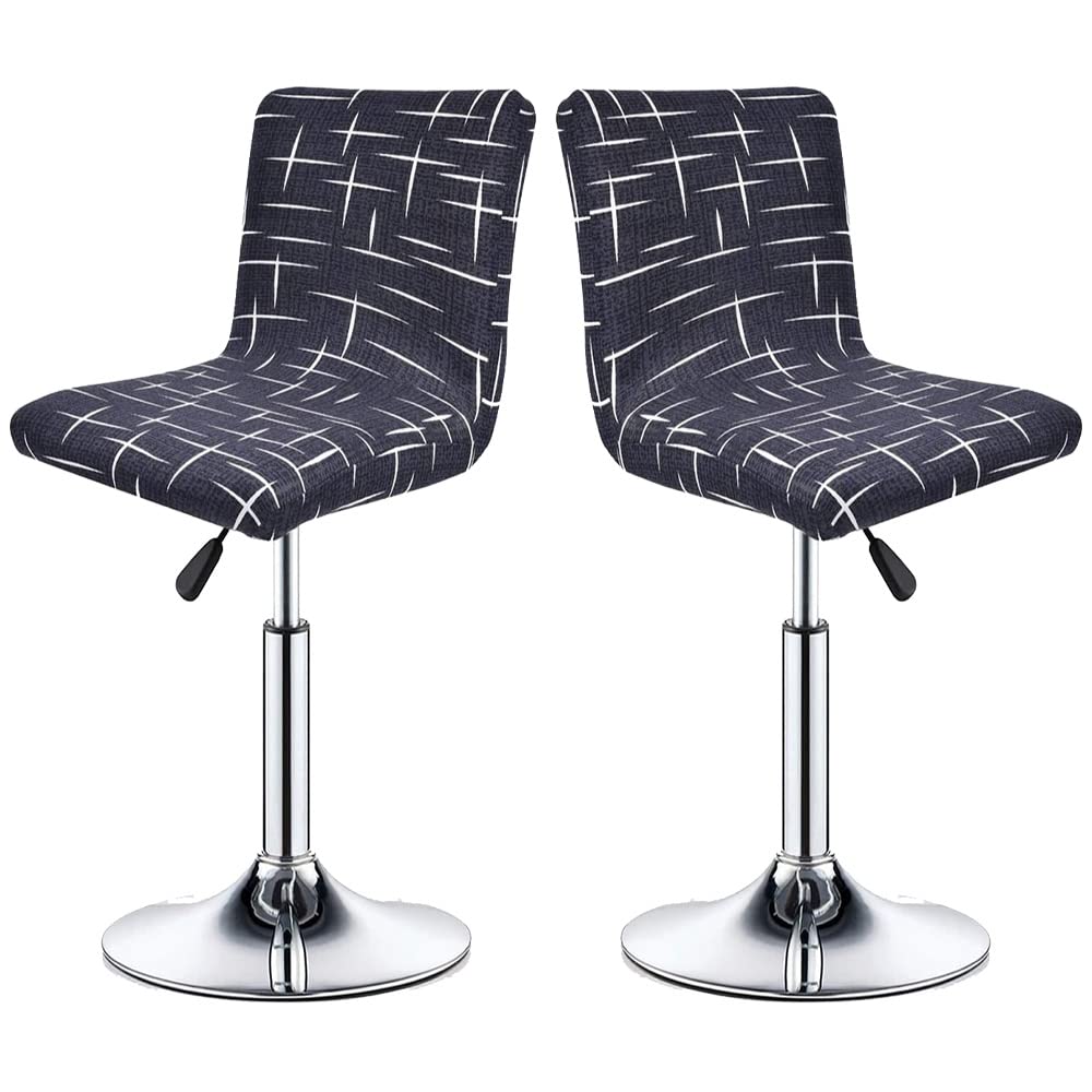 SDNAM Bar Stool Covers Barstool Chair Slipcovers Covers 2/4 Pack Stretch Slipcover Pattern for Short Swivel Dining Chair-Counter Height Side Chairs (Color : #3, Size : 2PCS)