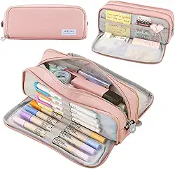 Estojo para lápis Grande capacidade Bolsa para lápis Bolso com zíper para escola Armazenamento doméstico Bolso multicamadas Organizador de escritório Presente para homens, mulheres, criança