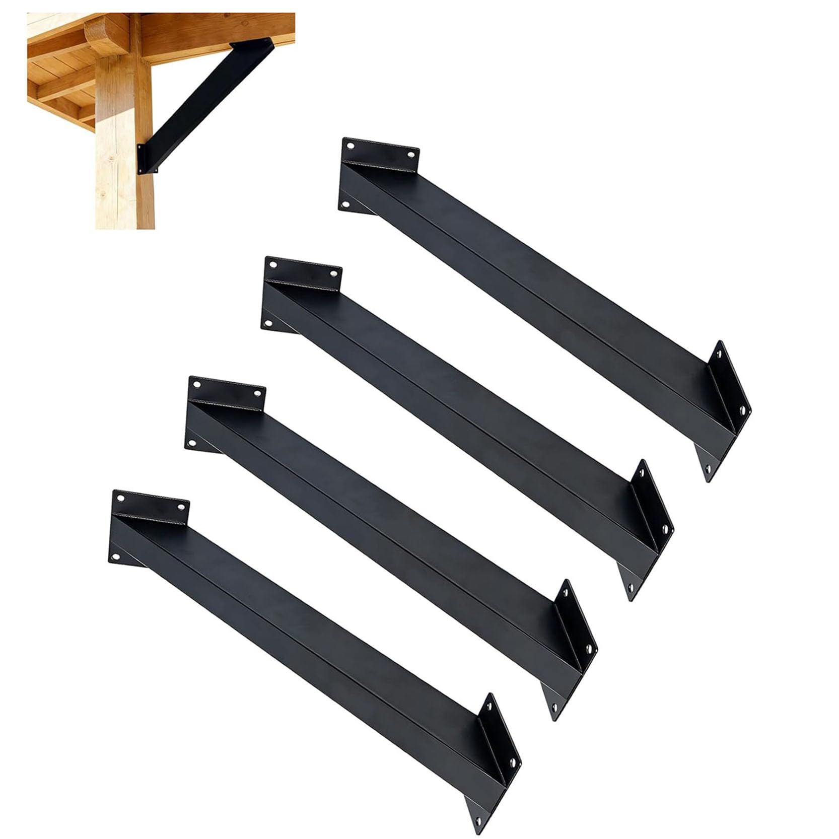 LQSYBHD Heavy Duty 45 Degree Angle Bracket,Wood Pergola Bracket Kit Wooden Structures Support 45 Degree Corner Brace for Gazebos,Decks,Porches,Log Cabins(Color:4pcs)