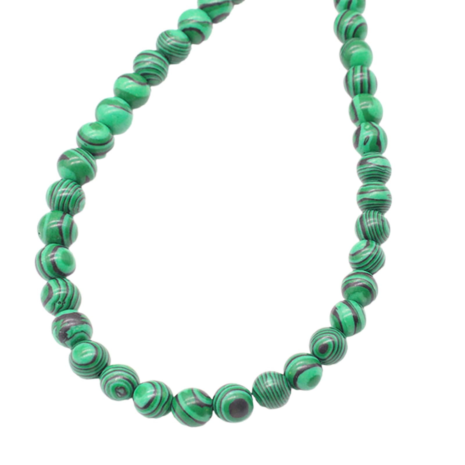 45 perline rotonde sfuse in malachite naturale, 8 mm, per la