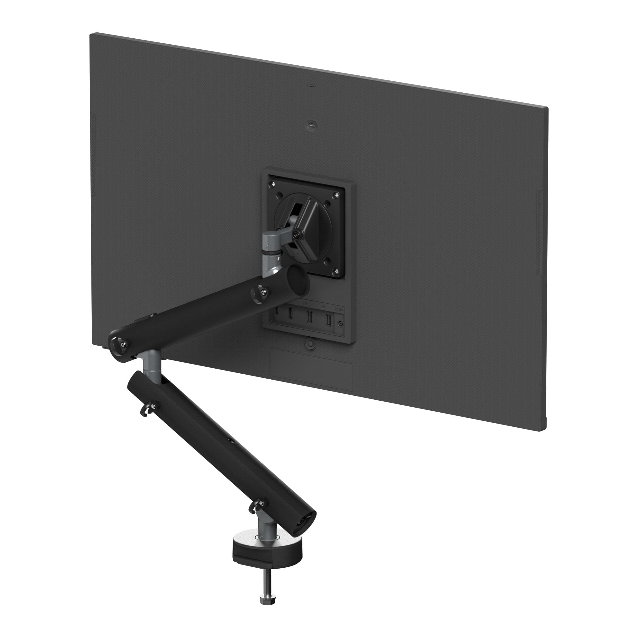MIRO Supporto da scrivania a braccio singolo per monitor con fissaggio tramite scrivania, braccio regolabile con molla a gas compatibile VESA, gestione dei cavi, adatto a schermi da 17 a 32 pollici