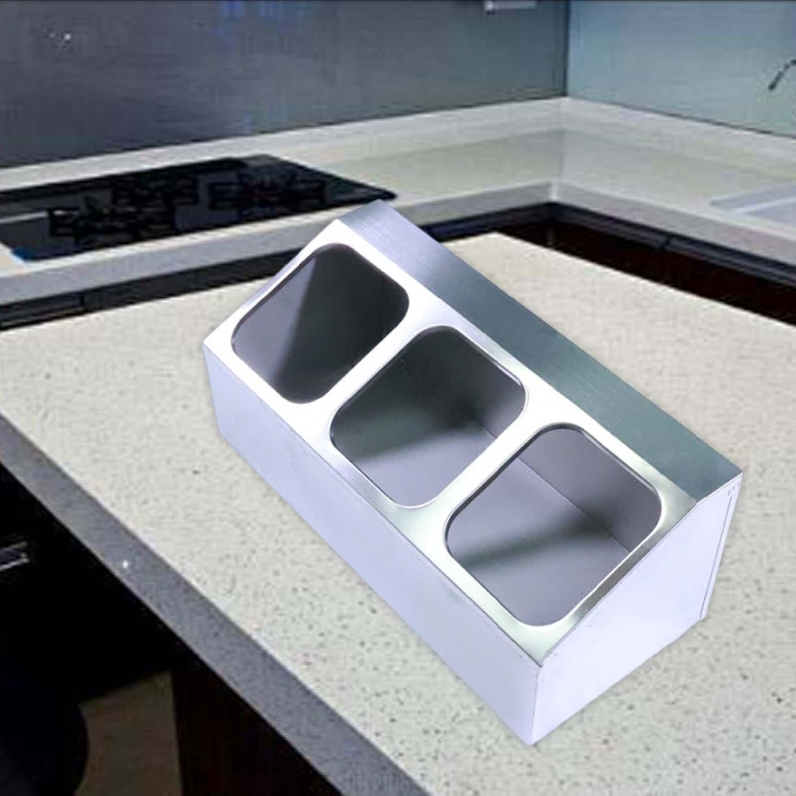 Étagère à Épices Plateau Condiment Compartiment INOX Multi-usages Rangement Ingrédients Adapté Bar Cuisine Préparation Buffet