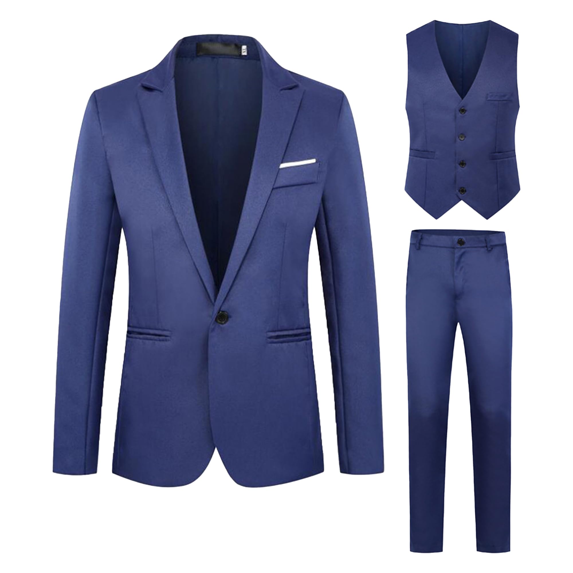 Mens 3-Piece Suit Shawl Lapel One Button Tuxedo Winter Slim Fit Dinner Jacket Formal Business Vest Pants Set