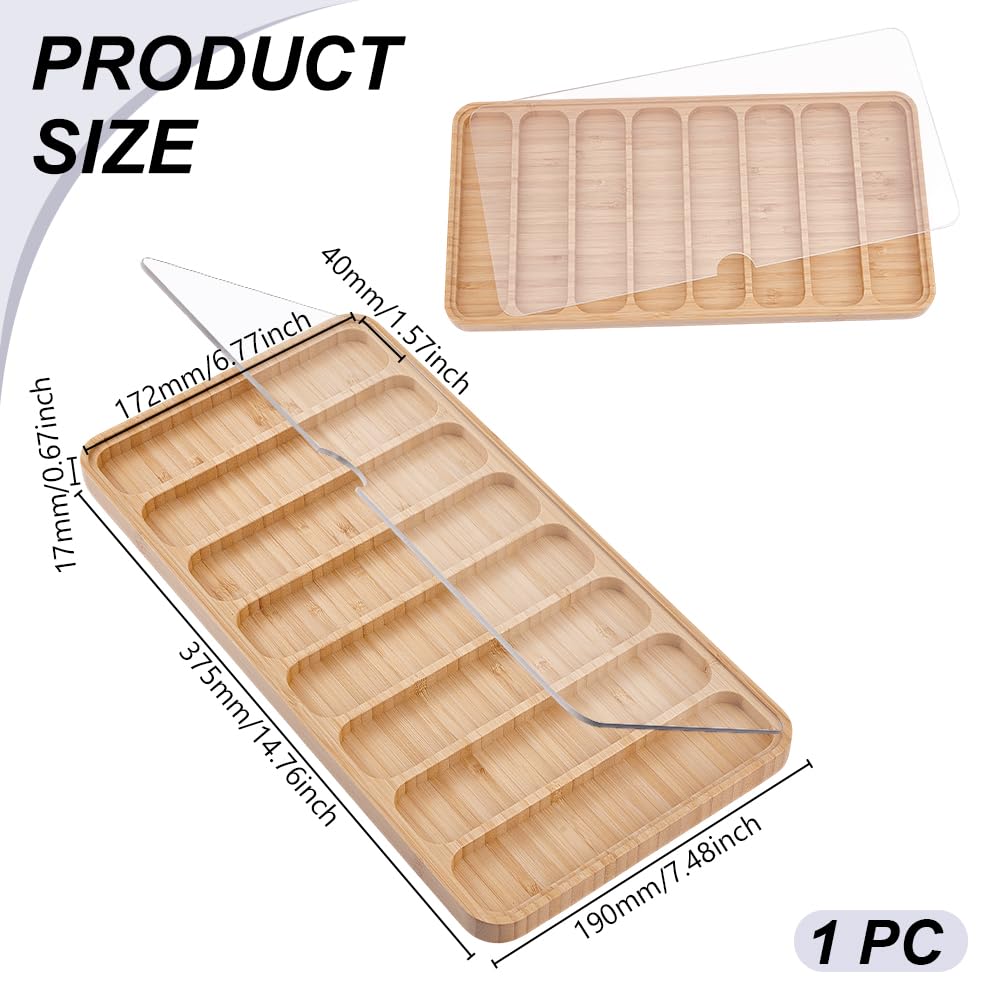 PH PandaHall Holz Uhrenarmband Organizer 8 Schlitze Uhrenarmband Aufbewahrungsbox Tablett Watch Band Display Organizer Mit Acrylklardeckel Für Vatertag Uhrenarmbändern Männer Geschenk, 19x37.5x1.7cm