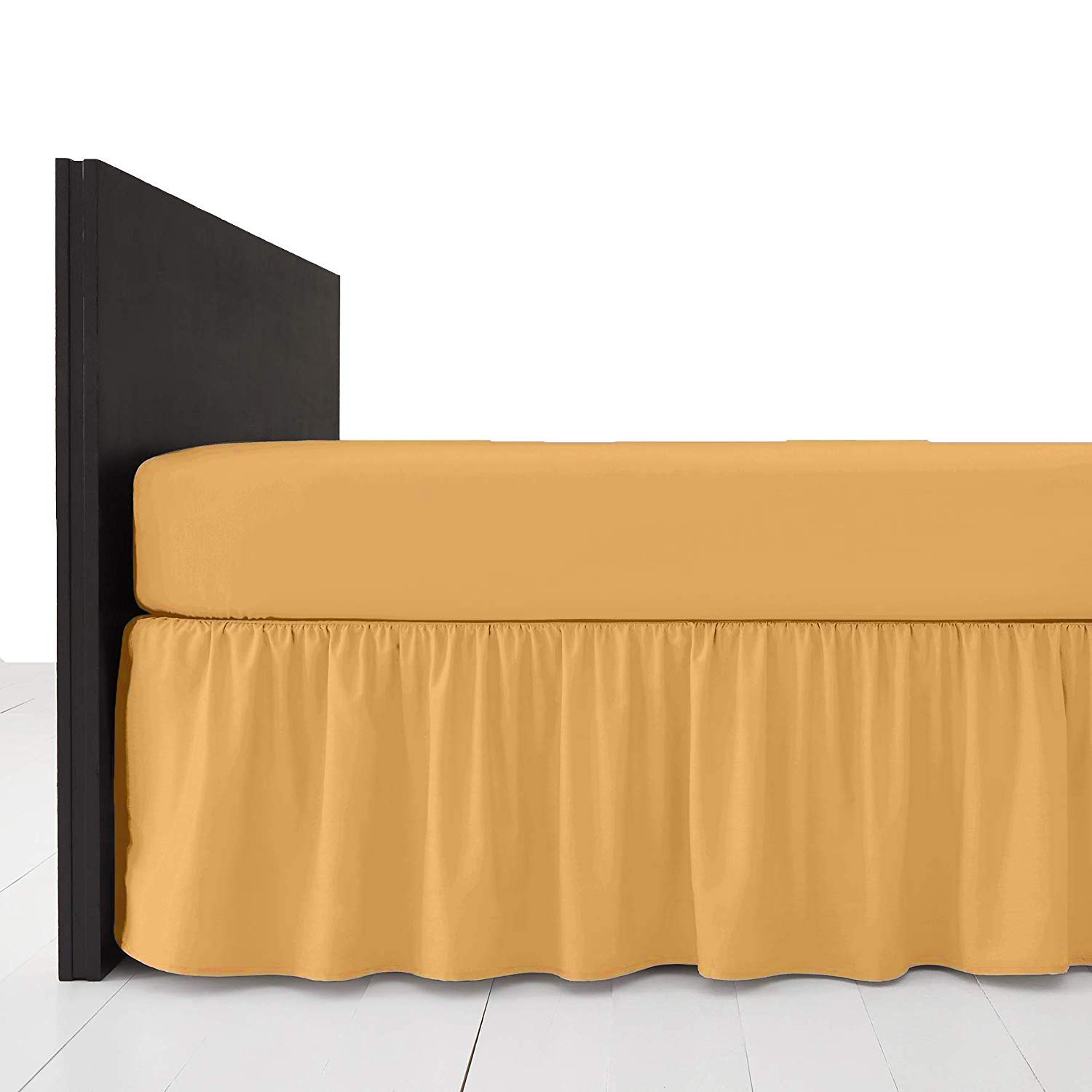 Comfy Nights Latte/Mocha Plain Dyed Polycotton Easy Care Frilled Base Valance In 19 Colors (King, )