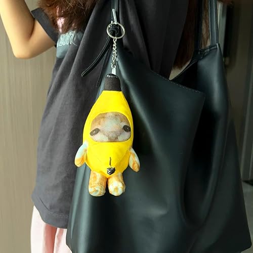 Miniatura 3 de Llavero de peluche de gato de plátano amargo de 7 pulgadas con sonido divertido gato feliz juguete de animales de peluche