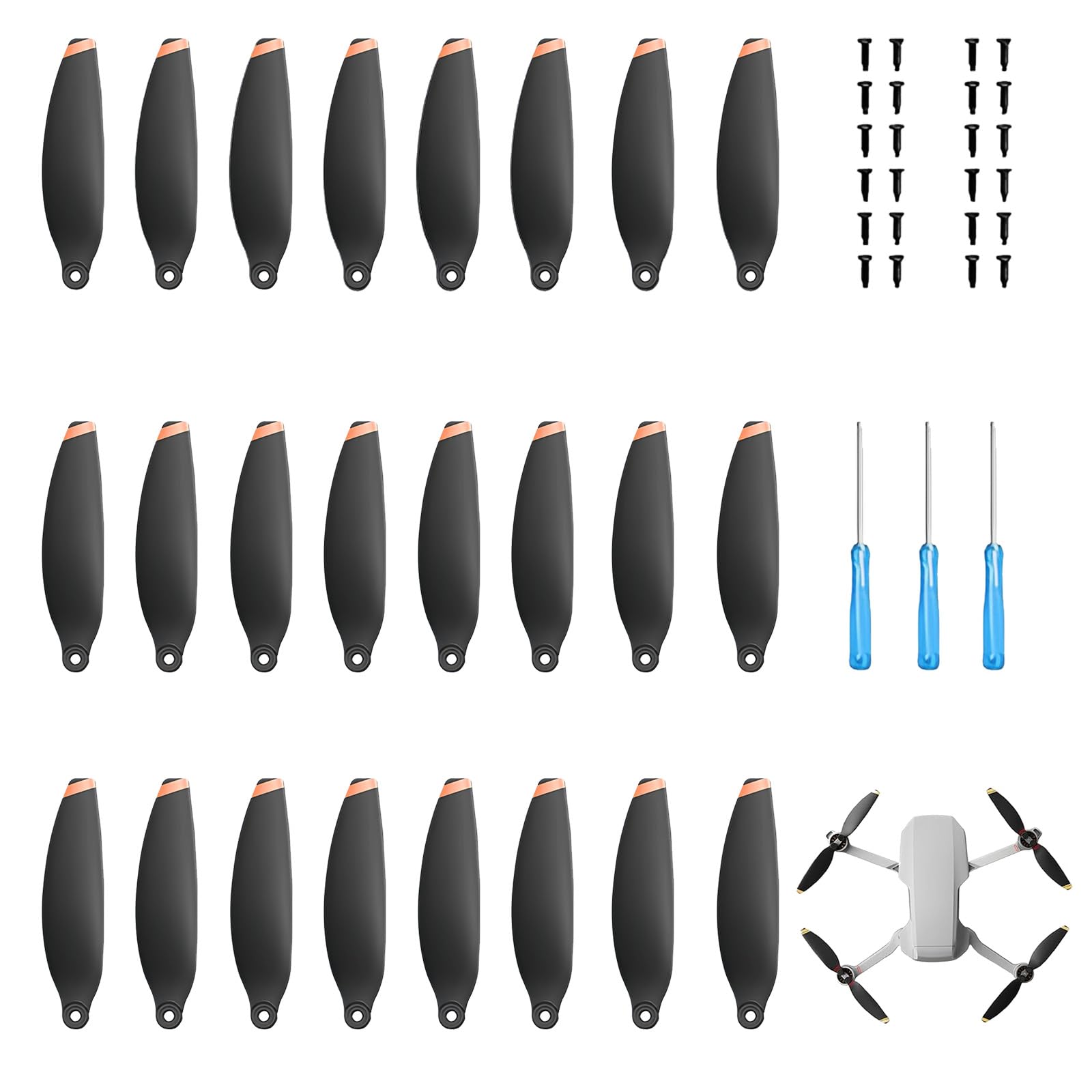 Set de 4 hélices pour DJI Mini 2, Mini SE, Mini 2 SE et Mini 4K - Lot de 4 hélices
