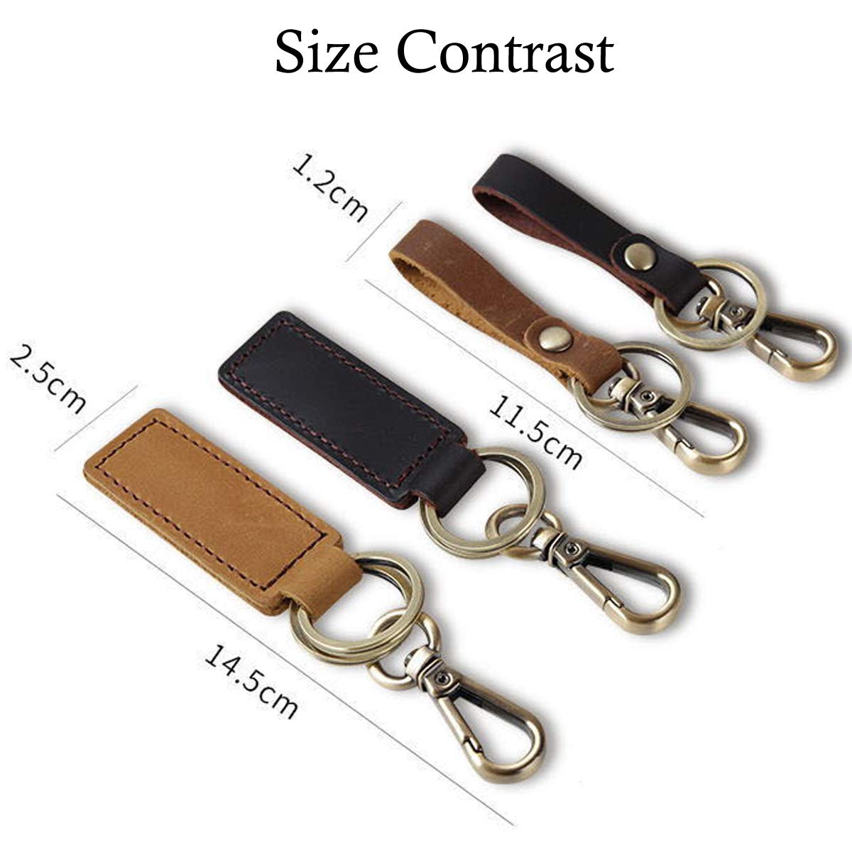 AuPra Racing Horse Keychain - Genuine Leather Key Ring For Men & Women - Small Gift Present With Gift Bag (Brown) - View #5